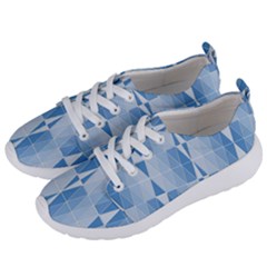 Blue Monochrome Geometric Design Women s Lightweight Sports Shoes