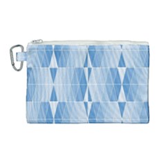 Blue Monochrome Geometric Design Canvas Cosmetic Bag (large)