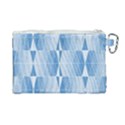 Blue Monochrome Geometric Design Canvas Cosmetic Bag (Large) View2