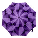 Purple Geometric Cotton Fabric Hook Handle Umbrellas (Large) View1