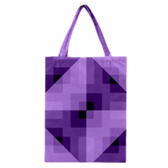 Purple Geometric Cotton Fabric Classic Tote Bag