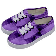 Purple Geometric Cotton Fabric Kids  Classic Low Top Sneakers by Nexatart