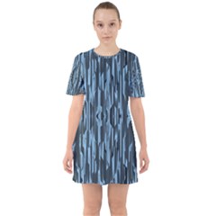 Texture Surface Background Metallic Sixties Short Sleeve Mini Dress