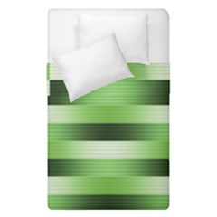 Pinstripes Green Shapes Shades Duvet Cover Double Side (single Size) by Nexatart