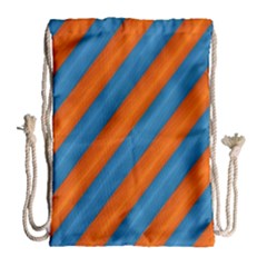 Diagonal Stripes Striped Lines Drawstring Bag (large) by Nexatart