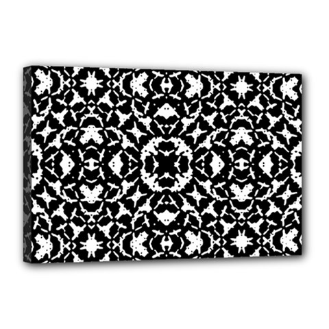 Black And White Geometric Pattern Canvas 18  X 12  by dflcprints