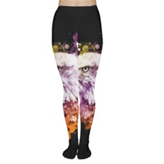 Awesome Eagle With Flowers Women s Tights by FantasyWorld7