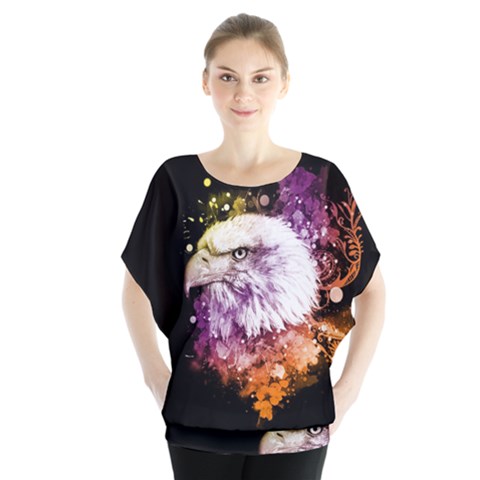 Awesome Eagle With Flowers Blouse by FantasyWorld7