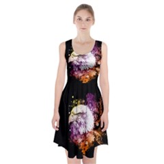Awesome Eagle With Flowers Racerback Midi Dress by FantasyWorld7