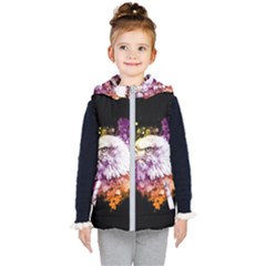Awesome Eagle With Flowers Kid s Puffer Vest by FantasyWorld7