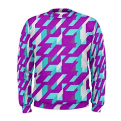 Fabric Textile Texture Purple Aqua Men s Sweatshirt by Nexatart