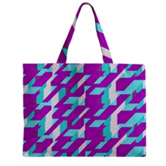 Fabric Textile Texture Purple Aqua Zipper Mini Tote Bag by Nexatart