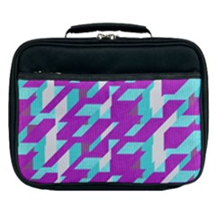 Fabric Textile Texture Purple Aqua Lunch Bag