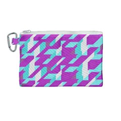 Fabric Textile Texture Purple Aqua Canvas Cosmetic Bag (medium) by Nexatart