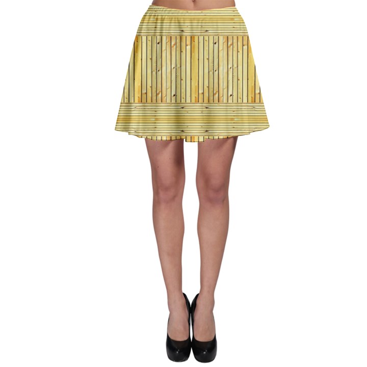 Wood Texture Grain Light Oak Skater Skirt