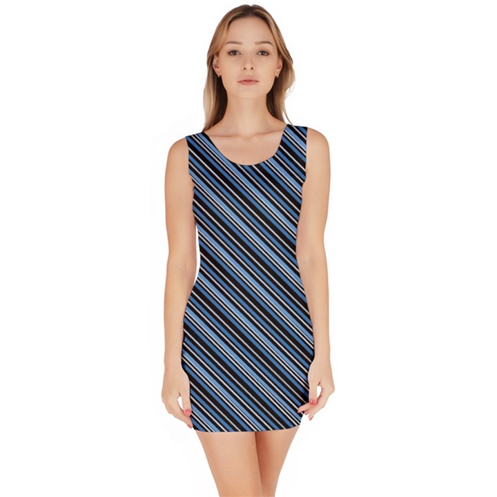 Diagonal Stripes Pinstripes Bodycon Dress