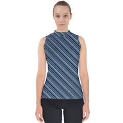 Diagonal Stripes Pinstripes Shell Top