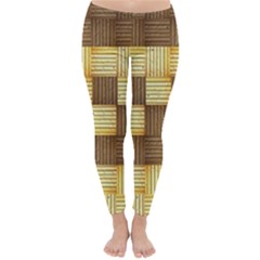 Wood Texture Grain Weave Dark Classic Winter Leggings by Nexatart