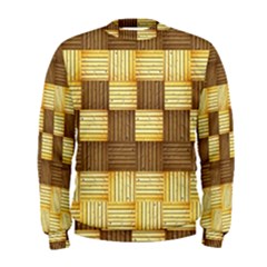 Wood Texture Grain Weave Dark Men s Sweatshirt by Nexatart