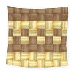 Wood Texture Grain Weave Dark Square Tapestry (large)