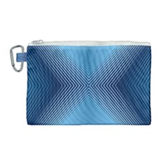 Converging Lines Blue Shades Glow Canvas Cosmetic Bag (large)