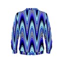 Waves Wavy Blue Pale Cobalt Navy Kids  Sweatshirt View2