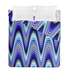 Waves Wavy Blue Pale Cobalt Navy Duvet Cover Double Side (full/ Double Size) by Nexatart