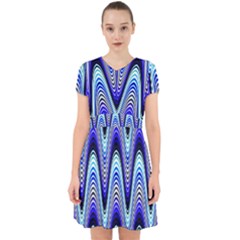 Waves Wavy Blue Pale Cobalt Navy Adorable In Chiffon Dress by Nexatart