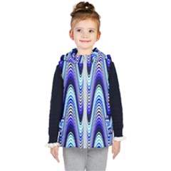 Waves Wavy Blue Pale Cobalt Navy Kid s Puffer Vest by Nexatart