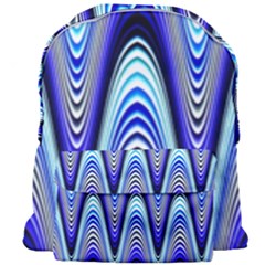 Waves Wavy Blue Pale Cobalt Navy Giant Full Print Backpack by Nexatart
