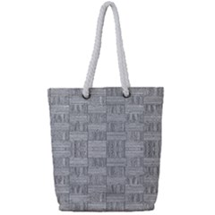 Texture Wood Grain Grey Gray Full Print Rope Handle Tote (small) by Nexatart