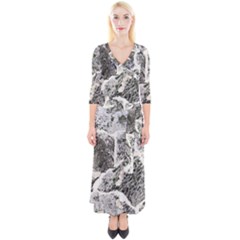 Coquina Shell Limestone Rocks Quarter Sleeve Wrap Maxi Dress