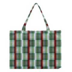 Fabric Textile Texture Green White Medium Tote Bag