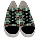 Fabric Textile Texture Green White Men s Low Top Canvas Sneakers View1