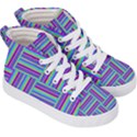 Geometric Textile Texture Surface Kid s Hi-Top Skate Sneakers View3