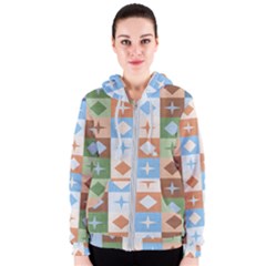 Fabric Textile Textures Cubes Women s Zipper Hoodie by Nexatart