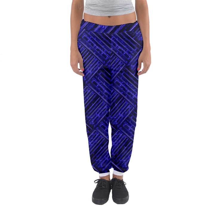 Cobalt Blue Weave Texture Women s Jogger Sweatpants