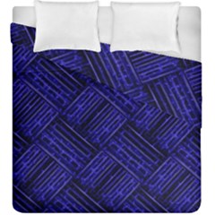 Cobalt Blue Weave Texture Duvet Cover Double Side (king Size) by Nexatart