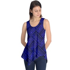 Cobalt Blue Weave Texture Sleeveless Tunic by Nexatart