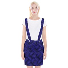 Cobalt Blue Weave Texture Braces Suspender Skirt by Nexatart