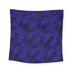 Cobalt Blue Weave Texture Square Tapestry (small) by Nexatart