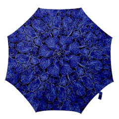 Neon Abstract Cobalt Blue Wood Hook Handle Umbrellas (medium)