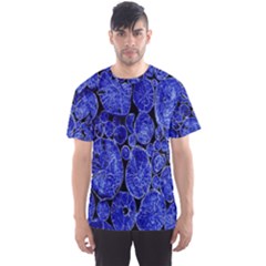 Neon Abstract Cobalt Blue Wood Men s Sports Mesh Tee