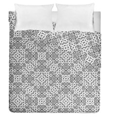 Black And White Oriental Ornate Duvet Cover Double Side (queen Size) by dflcprints