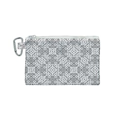 Black And White Oriental Ornate Canvas Cosmetic Bag (small) by dflcprints