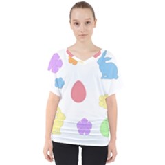 Easter Patches  V-neck Dolman Drape Top by Valentinaart