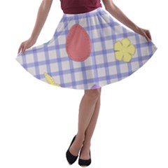 Easter Patches  A-line Skater Skirt by Valentinaart