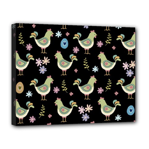 Easter Pattern Canvas 14  X 11  by Valentinaart