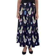 Easter Pattern Flared Maxi Skirt