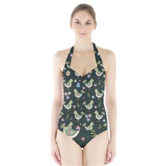 Easter Pattern Halter Swimsuit by Valentinaart